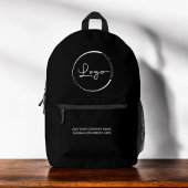 Modernes Logo für Black Business Bedruckter Rucksack