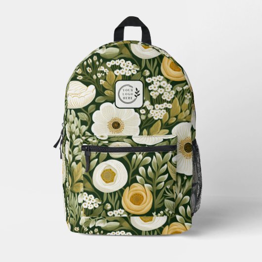 Modernes Logo für botanische Blumen Bedruckter Rucksack (Vorderseite)