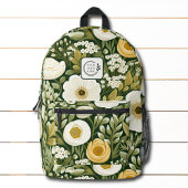 Modernes Logo für botanische Blumen Bedruckter Rucksack