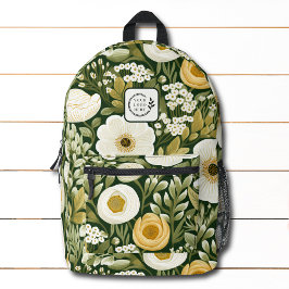 Modernes Logo für botanische Blumen Bedruckter Rucksack