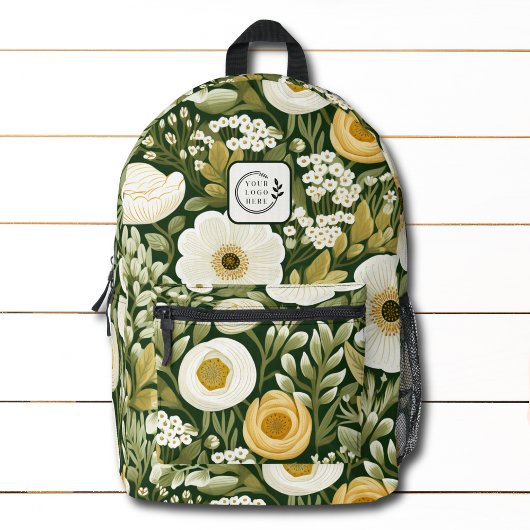 Modernes Logo für botanische Blumen Bedruckter Rucksack