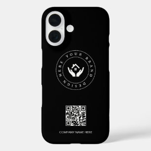 Modernes Logo für den Stylist qr-Code und Text iPhone 16 Hülle