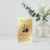 modernes Logo für die einfache Reinigung von Gold Visitenkarte (Stehend Vorderseite)