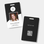 Modernes Logo für die ID-Karte Foto QR-Code schwar Ausweis (Vorder- & Rückseite)