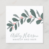 modernes Logo für grün grün gestrichene Haare Quadratische Visitenkarte (Vorderseite)