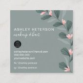 modernes Logo für grün grün gestrichene Haare Quadratische Visitenkarte (Rückseite)