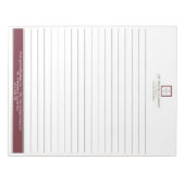 Modernes Logo für Minimalistische Rote Grenzen Notizblock (Vorderseite)