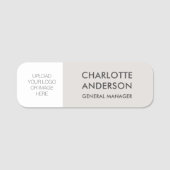 Modernes Logo für Mitarbeiter leicht grau Namensschild (Vorderseite)