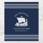 Modernes Logo für Nautic Custom Boat Name & Ship Weinetikett (Einzelnes Label)