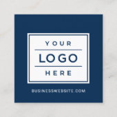 Modernes Logo für Navy Blue Custom Business Quadratische Visitenkarte (Vorderseite)