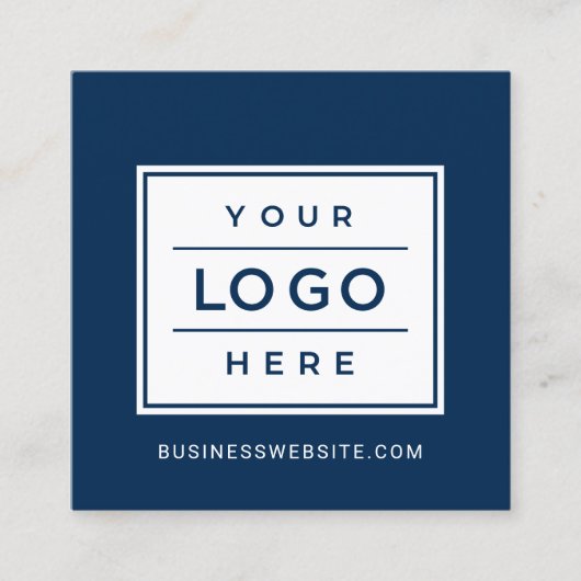 Modernes Logo für Navy Blue Custom Business Quadratische Visitenkarte (Vorderseite)