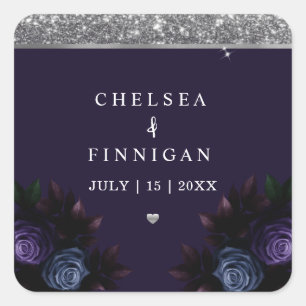 Modernes Logo für Navy Blue und Silber Quadratischer Aufkleber