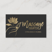 Modernes Logo für Schwarz-Gold-Foil-Massage-Therap Visitenkarte (Vorderseite)