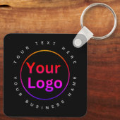 Modernes Logo für schwarze Unternehmen Schlüsselanhänger (Rückseite)