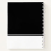 Modernes Logo für schwarzes Business-Werbeheft Notizblock (Rückseite)