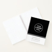 Modernes Logo für schwarzes Business-Werbeheft Notizblock (Innenseite)