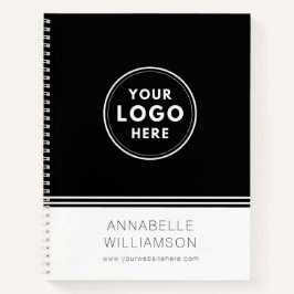 Modernes Logo für schwarzes Business-Werbeheft Notizblock
