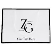 Modernes Logo für Unternehmen | QR-Code Minimalist Große Geschenktüte (Vorderseite)