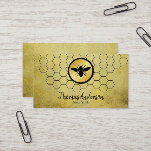 Modernes Logo für Wabenrüben und Hexagon-Bienen Visitenkarte (Vorderseite/Rückseite Beispiel)