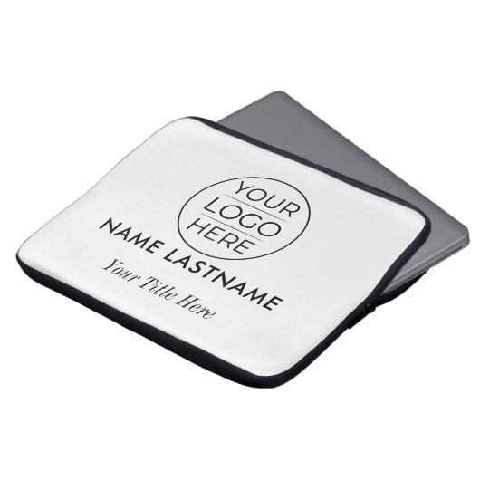 Modernes Logo Geschäft Laptopschutzhülle (Vorne Oben)