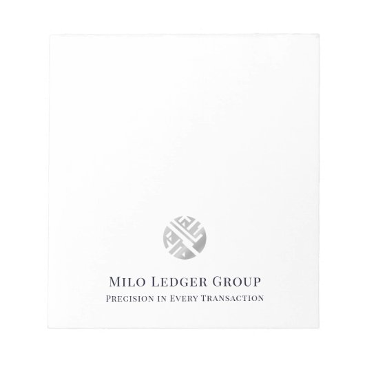 Modernes Logo-Geschäft Notizblock (Vorderseite)