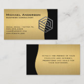 Modernes Logo | Gold Metallic Visitenkarte (Vorne/Hinten)