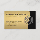 Modernes Logo | Gold Metallic Visitenkarte (Vorderseite)