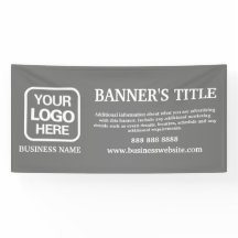 Modernes Logo Grau-White-Business-Banner