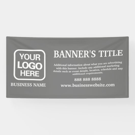 Modernes Logo Grau-White-Business-Banner Banner (Horizontal)