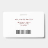 Modernes Logo-ID-Foto Medizinisch Beruflich Ausweis (Rückseite)
