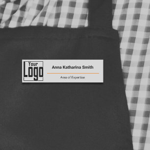 Modernes Logo-Know-how Classic Gray Black Orange Namensschild