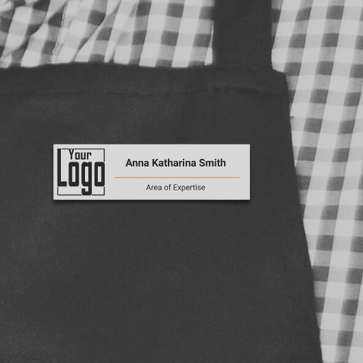 Modernes Logo-Know-how Classic Gray Black Orange Namensschild