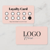 Modernes Logo Kundenloyalty Punch Card Salon Rosa Treuekarte (Vorne/Hinten)