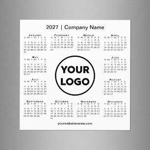 Modernes Logo-Magnet der Kalenderfirma 2027 in Wei Magnetkarte