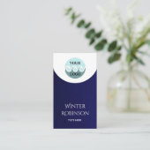 Modernes Logo minimalistisch Mitternachtsblau Visitenkarte (Stehend Vorderseite)