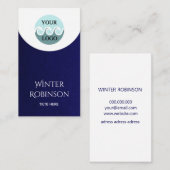 Modernes Logo minimalistisch Mitternachtsblau Visitenkarte (Vorne/Hinten)