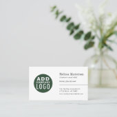 Modernes Logo Minimalistisches Mitarbeiter Custom Visitenkarte (Stehend Vorderseite)