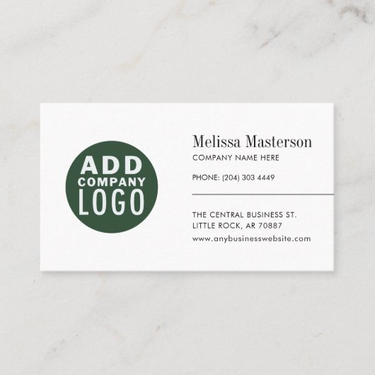 Modernes Logo Minimalistisches Mitarbeiter Custom Visitenkarte (Vorderseite)