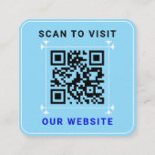 Modernes Logo mit QR-Code | Custom Blue Quadratische Visitenkarte (Rückseite)