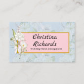 Modernes Logo mit weißer Rose und blauer Blume Visitenkarte (Vorderseite)