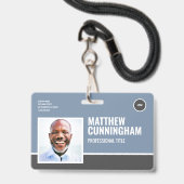 Modernes Logo Mitarbeiter Foto Strichcode Horizont Ausweis (Vorderseite mit Lanyard)