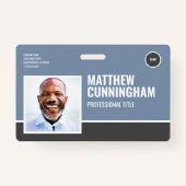 Modernes Logo Mitarbeiter Foto Strichcode Horizont Ausweis (Vorderseite)