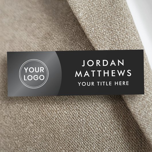 Modernes Logo, Name und Titel dunkler Farbverlauf Namensschild