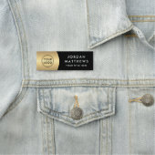 Modernes Logo, Name und Titel goldener Farbverlauf Namensschild (Beispiel)