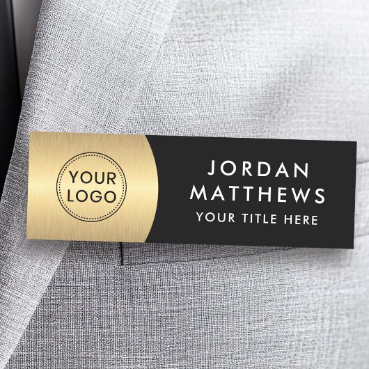 Modernes Logo, Name und Titel goldener Farbverlauf Namensschild