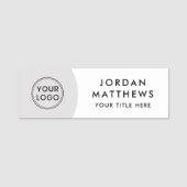 Modernes Logo, Name und Titel hellgrau und weiß Namensschild (Vorderseite)