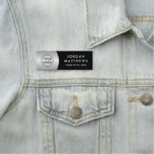 Modernes Logo, Name und Titel silber Farbverlauf s Namensschild (Beispiel)