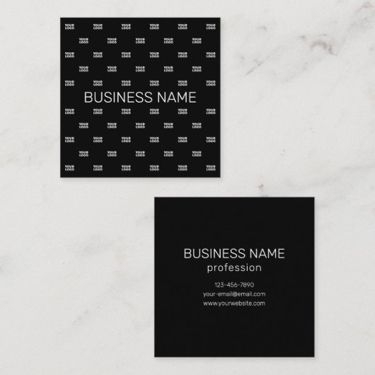 Modernes Logo- oder Designmuster mit jedem Bild Quadratische Visitenkarte (Vorne/Hinten)