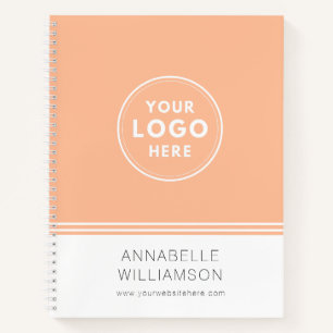 Modernes Logo-Peach-Business-Werbeheft Notizblock