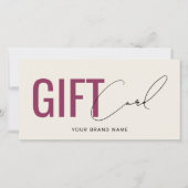 Modernes Logo professionell beige rote Geschenkkar (Vorderseite)
